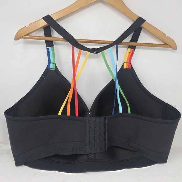 Cacique Intimates 48DDD Bra Lightly Lined No Wire Front Close Blue Black Color - Picture 3 of 5